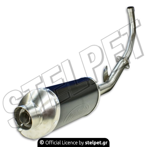 Εξάτμιση ολόσωμη Honda Supra 100 inox oval με μαύρη μπούκα Protecht